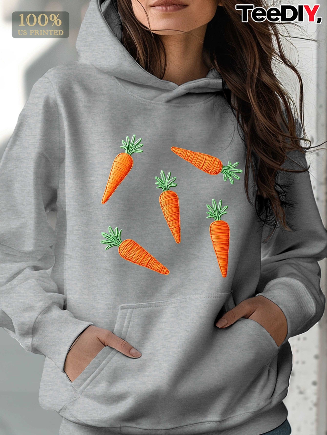 Teediy Embroidered Carrots Pattern Women'S Hoodies Teediy Embroidered Carrots Pattern Women'S Hoodies